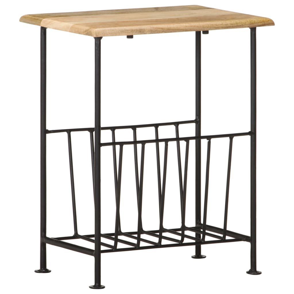 vidaXL Zeitungsständer Zeitschriftenständer 40 x 30 x 50 cm Massivholz Mango und Stahl