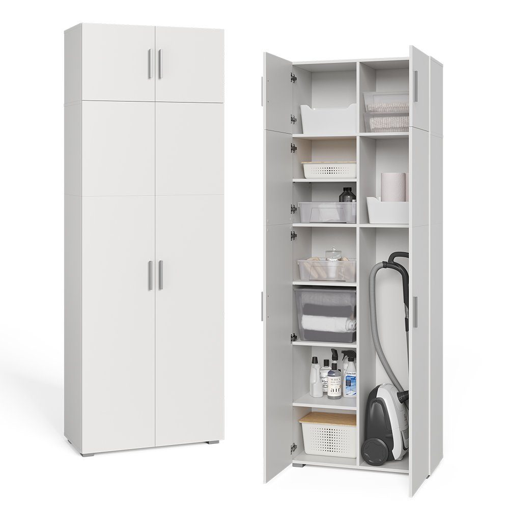 Vicco Mehrzweckschrank Universalschrank 2 Türen Aufsatzmodul INGO Weiß