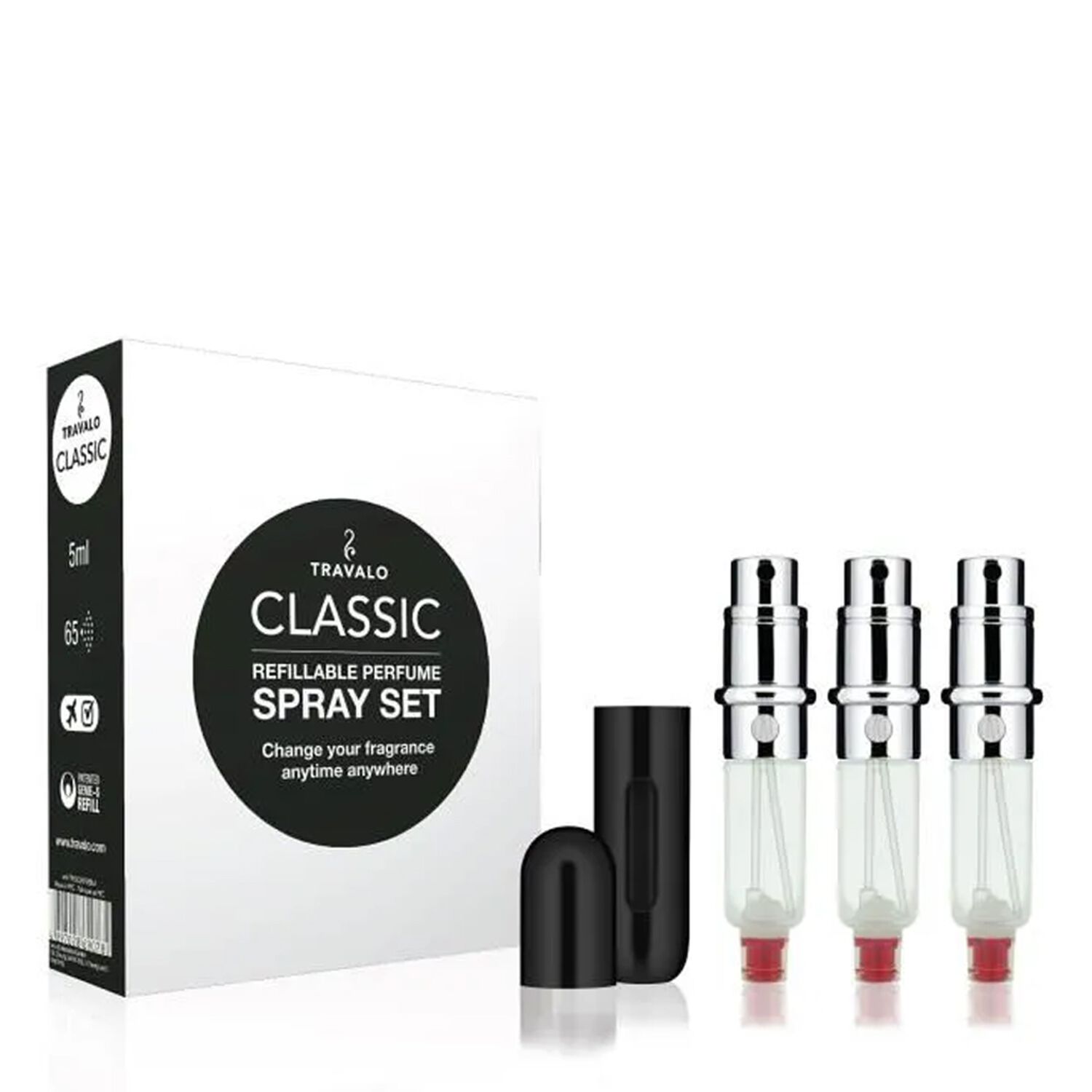 Travalo Classic HD Coffret Vaporisateur Noir et 3 Recharges