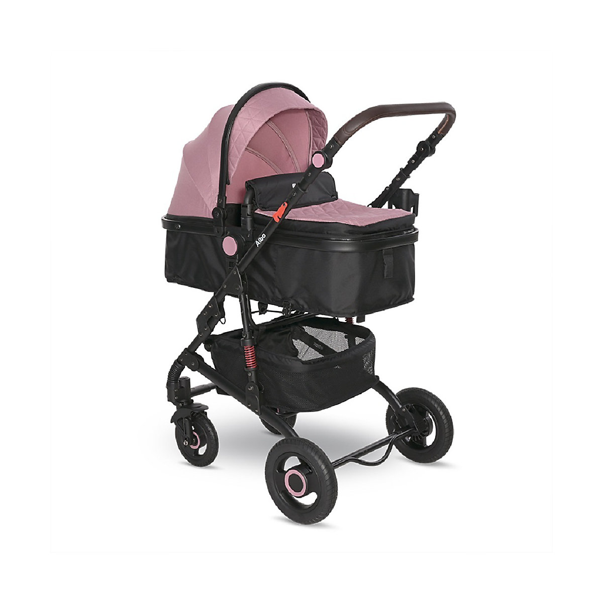 Kinderwagen Alba 2 in 1, Babywanne als Sportsitz einsetzbar, Gummireifen Kombikinderwagen