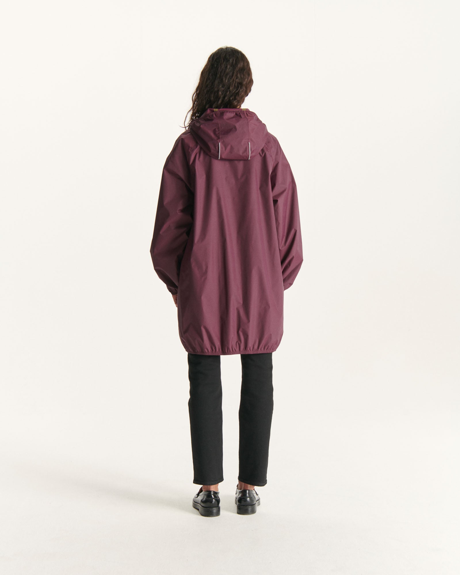 Imperméable long à capuche paquetable Aubergine Copenhagen