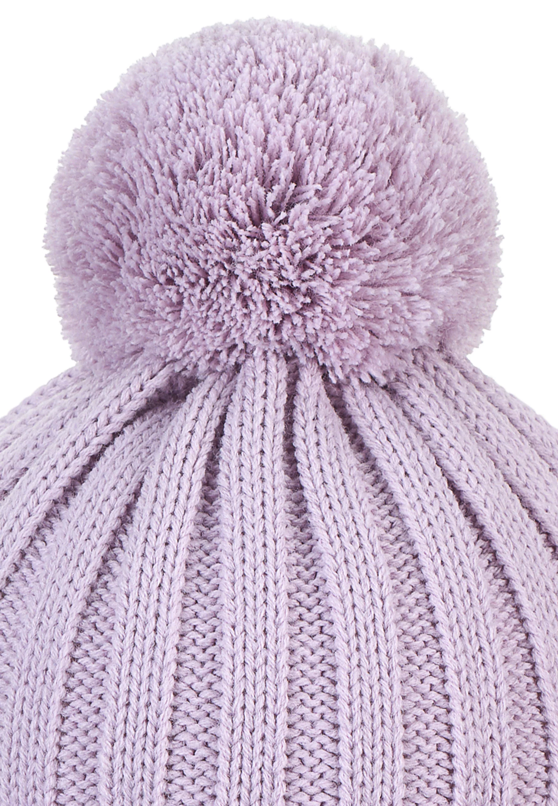 Bommelmütze mit Umschlag im Rippenmuster-Design