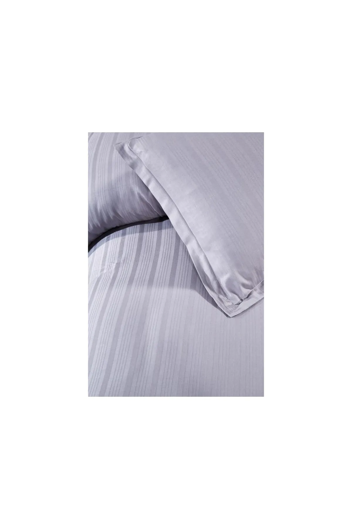 Çeyiz Diyarı  Satin-Kinox-Dobby-Doppelbettbezug-Set, Grau