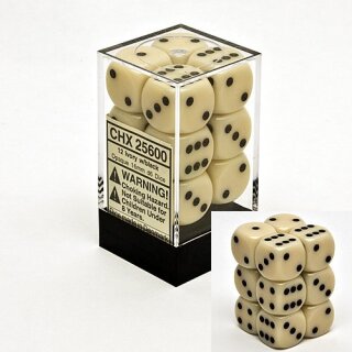 Elfenbein-Schwarz 12xW6 16mm (undurchsichtig)