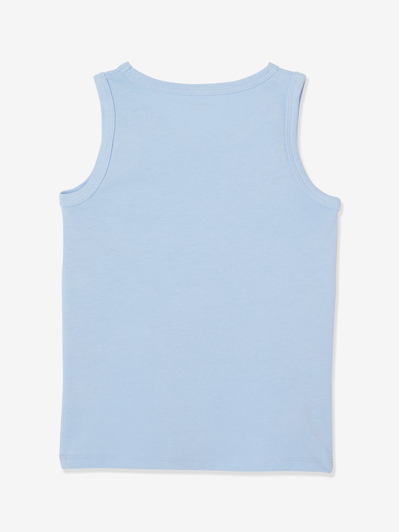 Lot de 3 débardeurs garçon BASICS bleu ciel