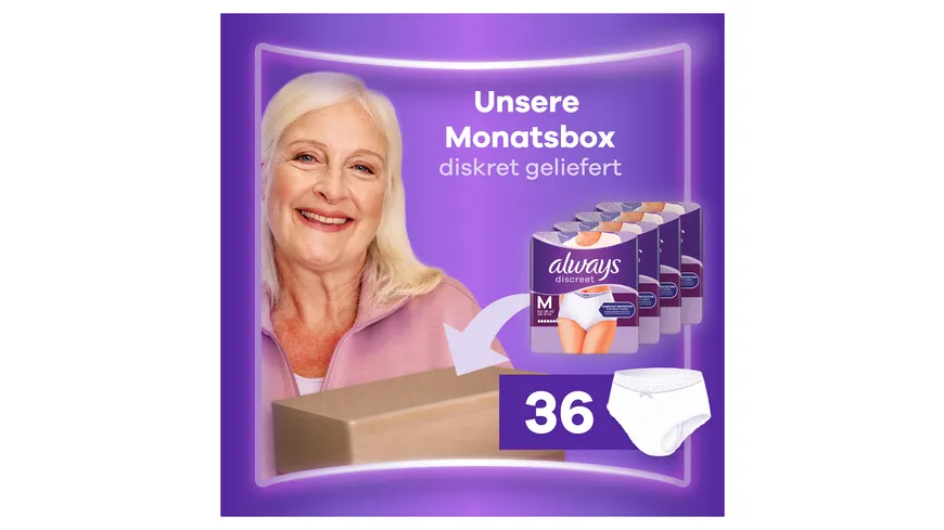 always discreet Inkontinenz Höschen Gr. M Monatspackung