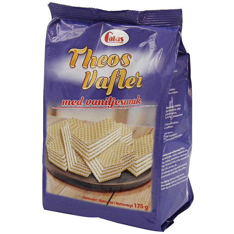 Theos vanilje vafler 175 g