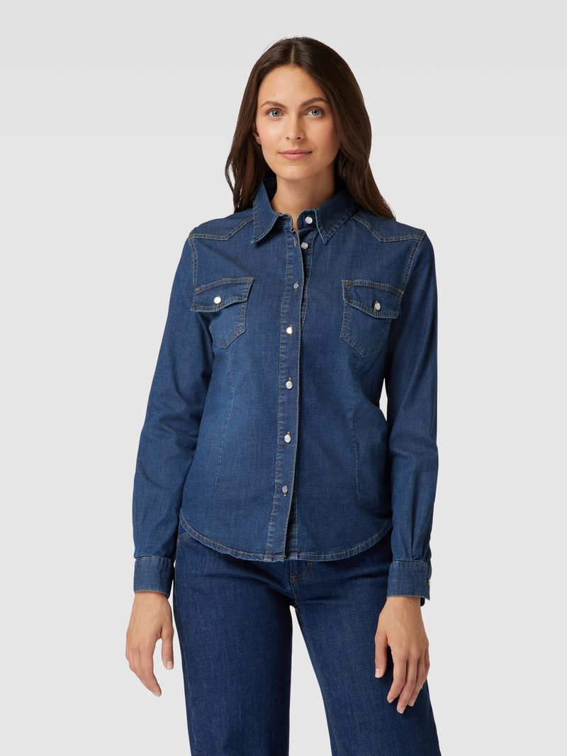 Hemdbluse aus Viskose in Denim-Optik in jeans
