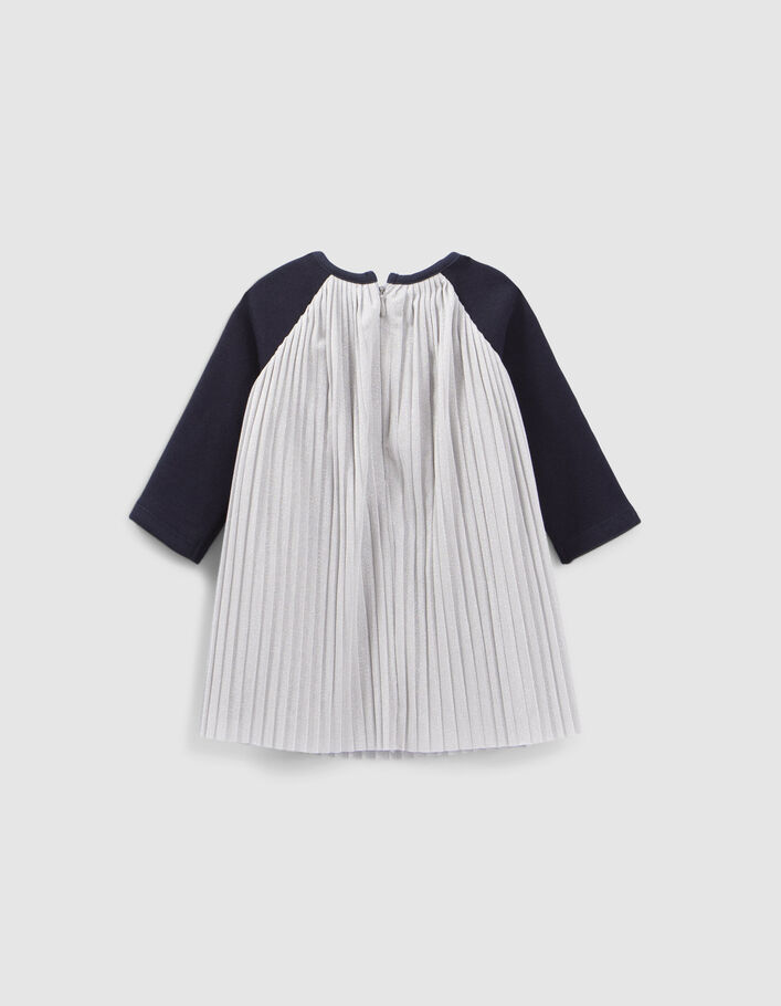 Robe argentée plissée bébé fille