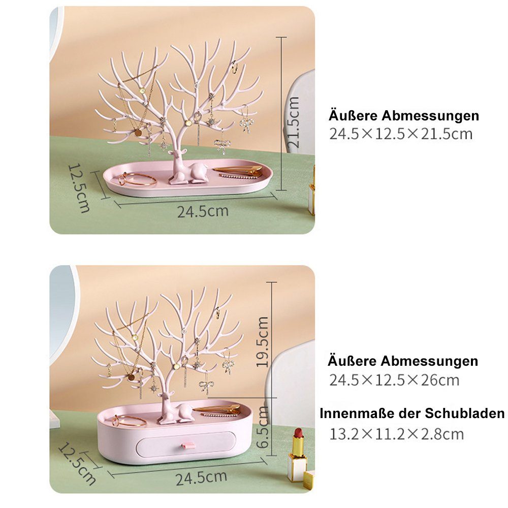 HomeHarbor Schmuckständer Geweih-Schmuckständer Baum Turm hängende Lagerung Stück (set, 1 St., wunderschönen), Schönes Erscheinungsbild