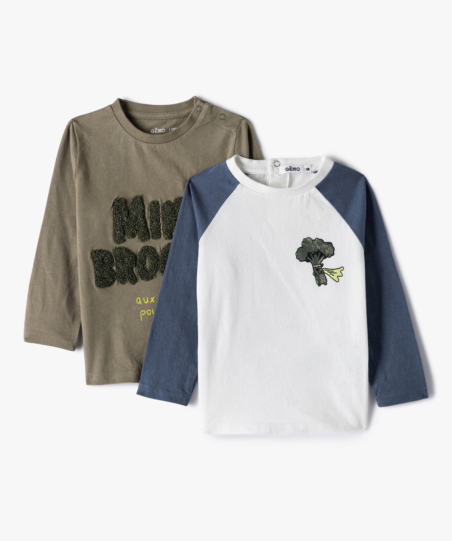 Tee-shirt bébé Garçon à manches longues avec motifs (lot... vert | GEMO