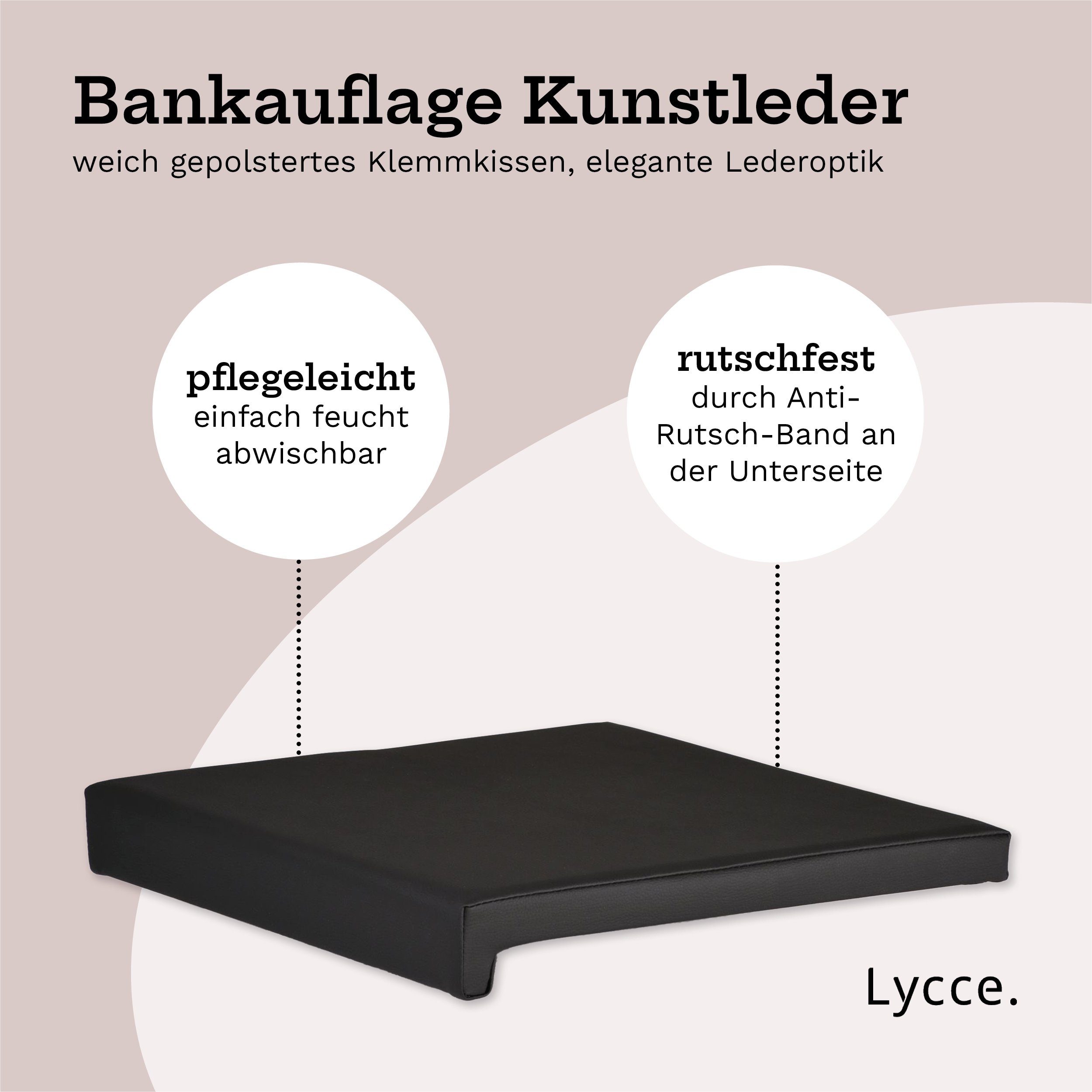 animal-design Bankauflage, (1 St), Sitzkissen 1 Leiste 35cm Klemmtiefe Kunstleder - made in Germany