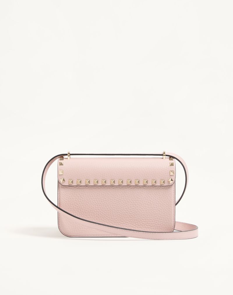 Valentino Garavani Rockstud Lille Skuldertaske i Kornet Kalveskind