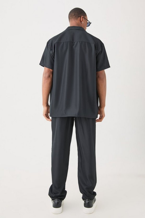 Weiches Oversize Twill-Hemd mit Schulter-Detail & Hose