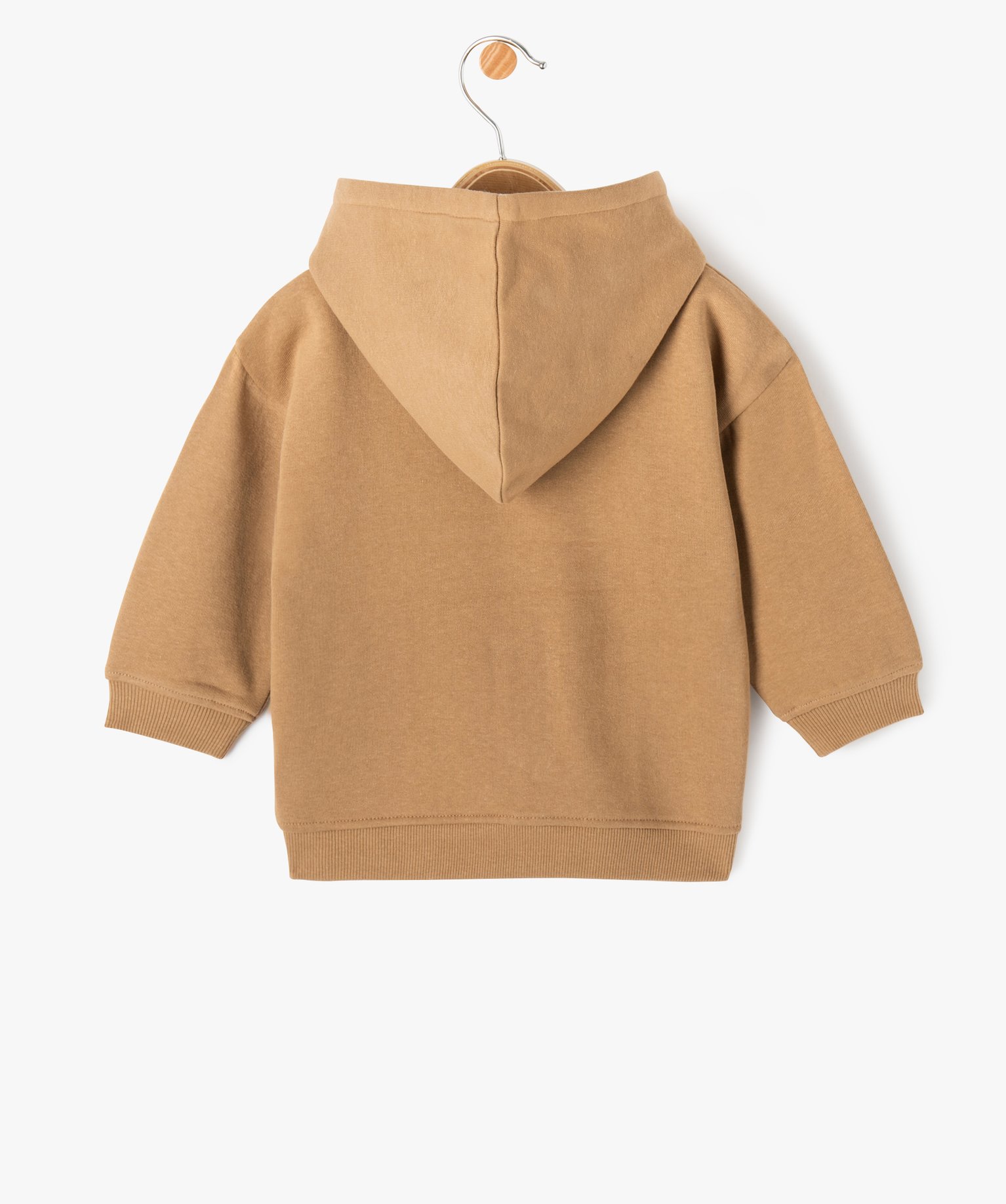 Sweat zippé molletonné à capuche bébé Garçon marron | GEMO