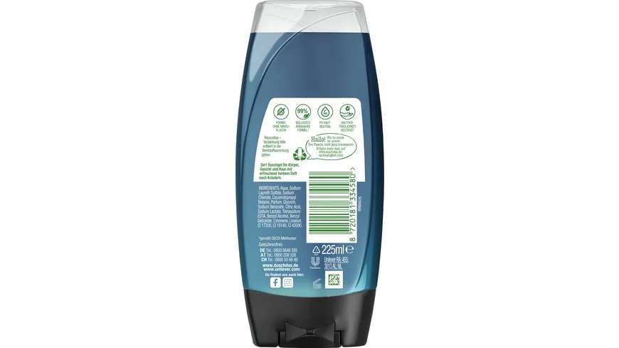 Duschdas Duschgel For Men 3in1 225 ml