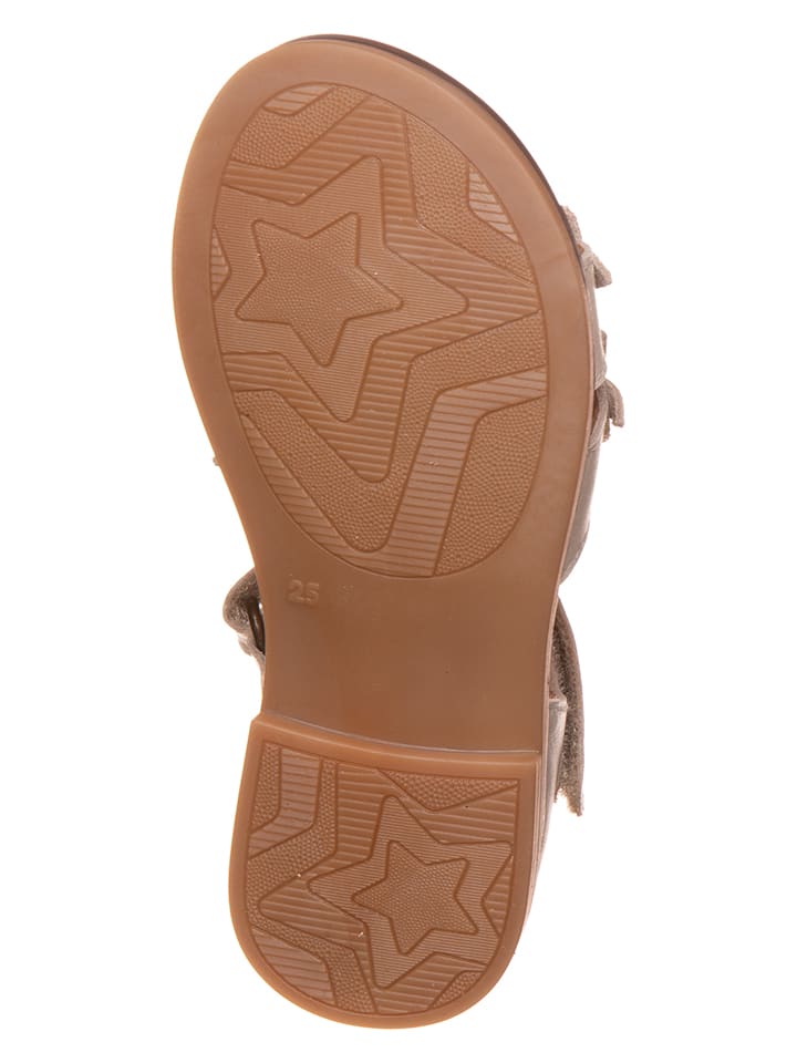 POM POM Leder-Sandalen in Beige günstig kaufen