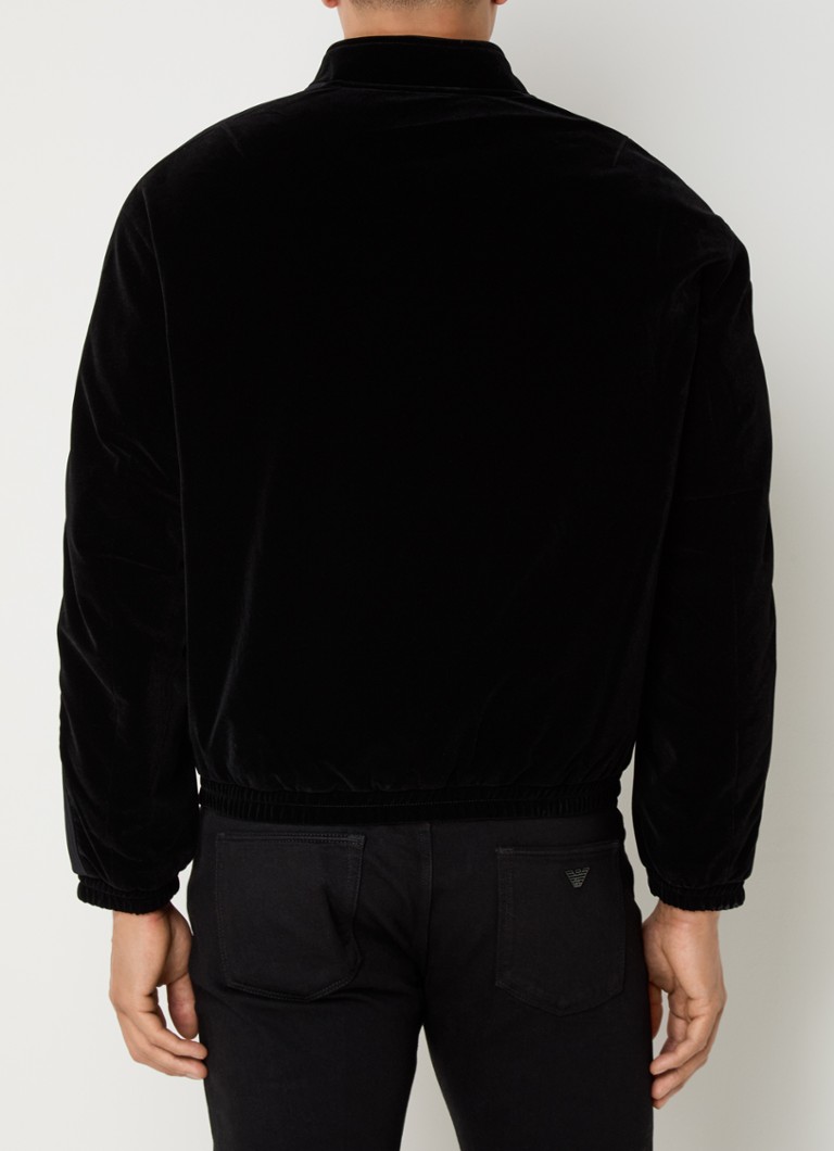 Jachetă bomber din catifea Armani Exchange, cu buzunare laterale.