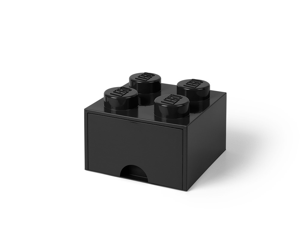 LEGO® Aufbewahrungsstein mit 4 Noppen und Schubfach in Schwarz 5005711