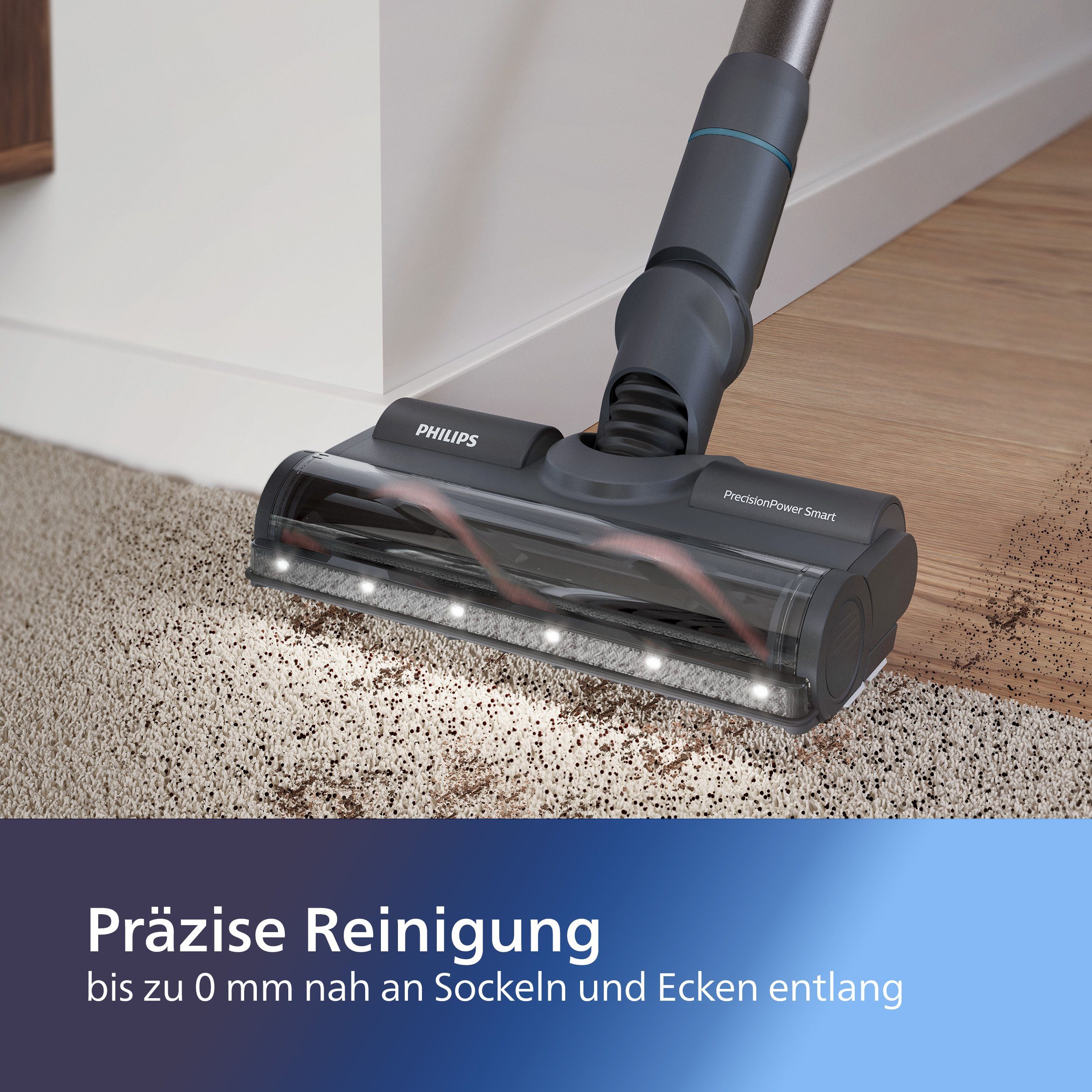 Philips Nass-Trocken-Akkusauger XC8055/01 Aqua Plus 8000 Series, 56,7 W, beutellos, mit PrecisionPower Smart-Düse, bis zu 80 Minuten Laufzeit