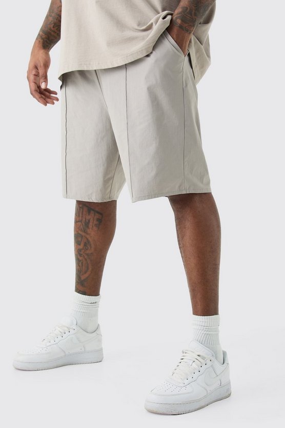 Plus Nylon-Shorts mit elastischem Bund