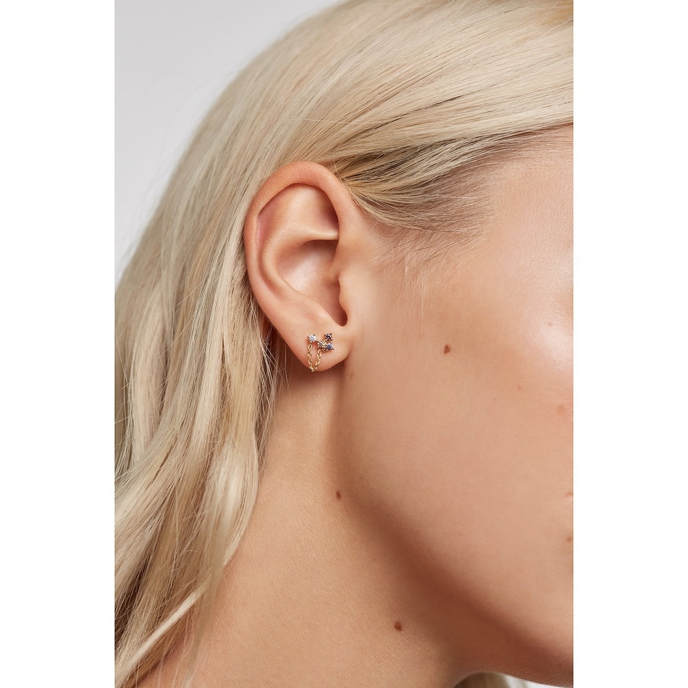 P D Paola Boucles d'oreilles à fermoir à poussette 925 Argent Boucles d'oreilles