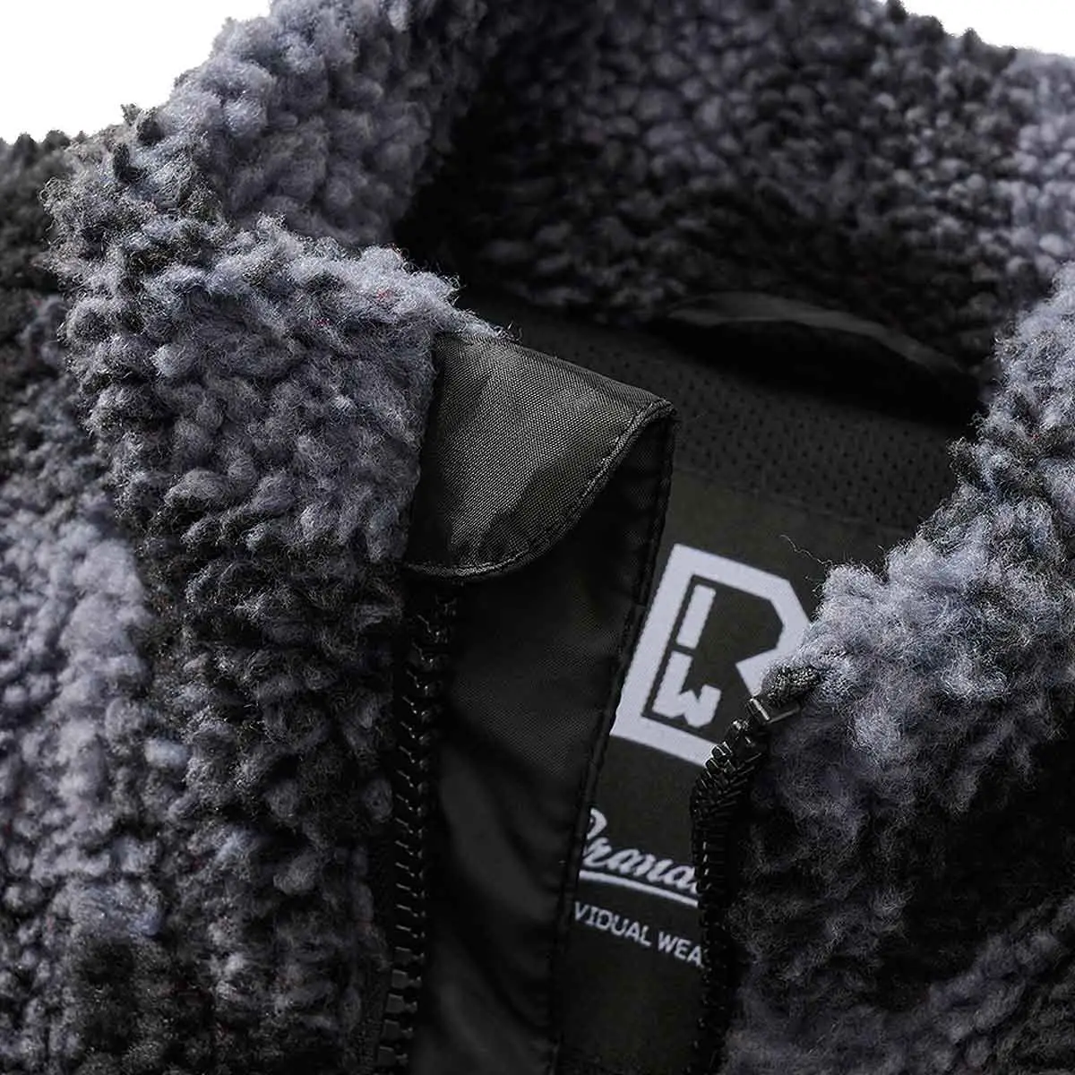 Teddyfleecce Weste schwarz-grau