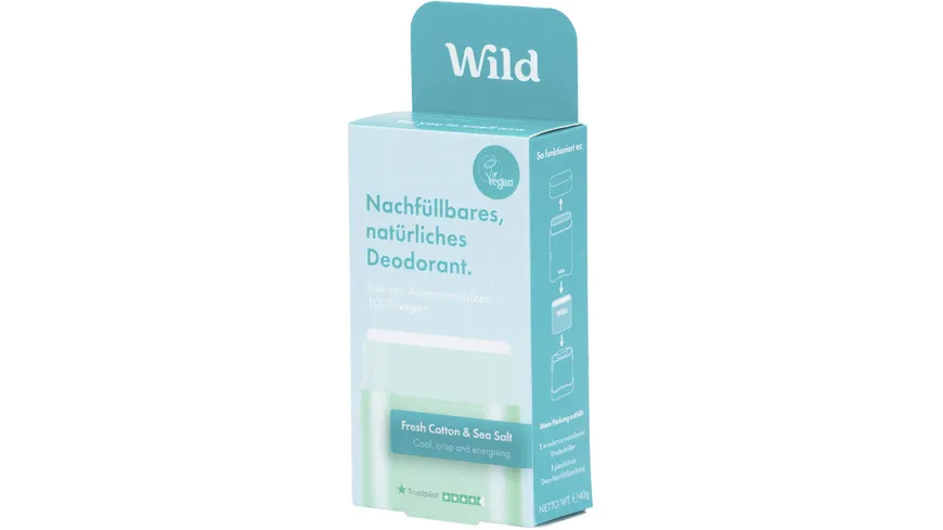 Wild Deodorant Fresh Cotton & Sea Salt Startpaket 40 g
