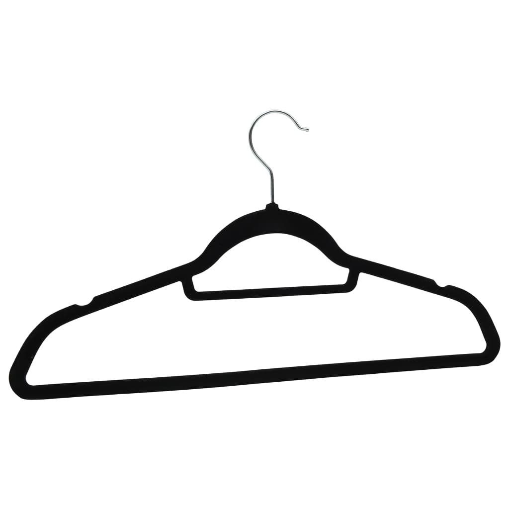 vidaXL Kleiderbügel 20 Stk. Kleiderbügel-Set Anti-Rutsch Schwarz Samt, (20-tlg)