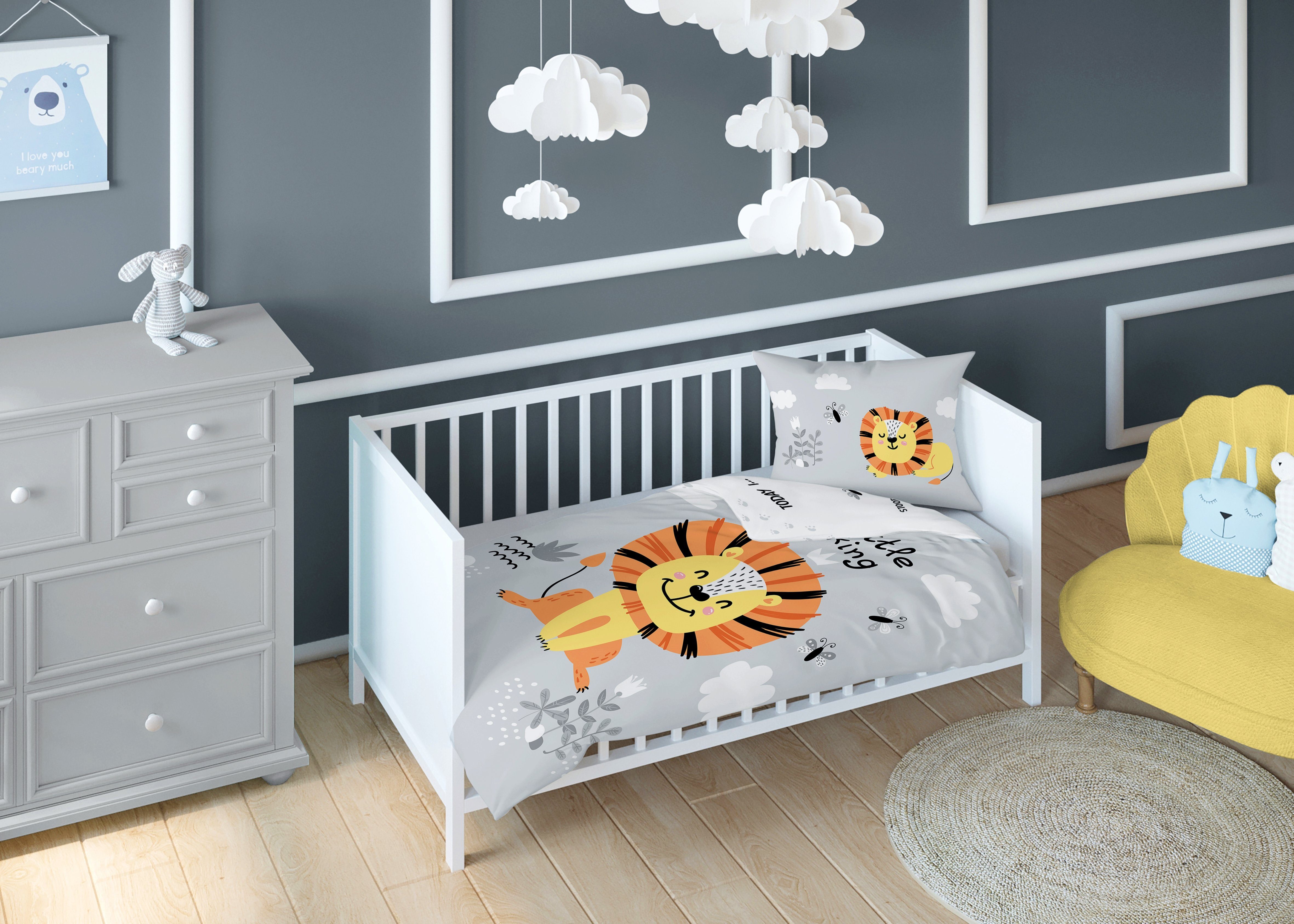 Babybettwäsche Baby Bettwäsche Set 100x135 Bettbezug Babybett Bettwäsche 100x135, Carpe Sonno, Mischgewebe, 2 teilig, Kleinkind Babybettwäsche 100x 135 Neugeborene