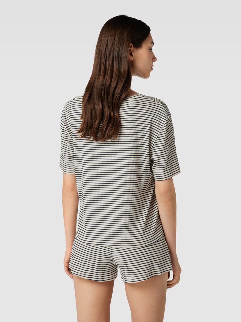 Pyjama-Oberteil mit Streifenmuster in offwhite
