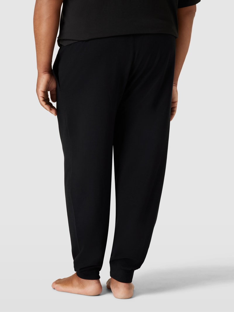 PLUS SIZE Sweatpants mit Logo-Bund Modell 'Jogger' in schwarz