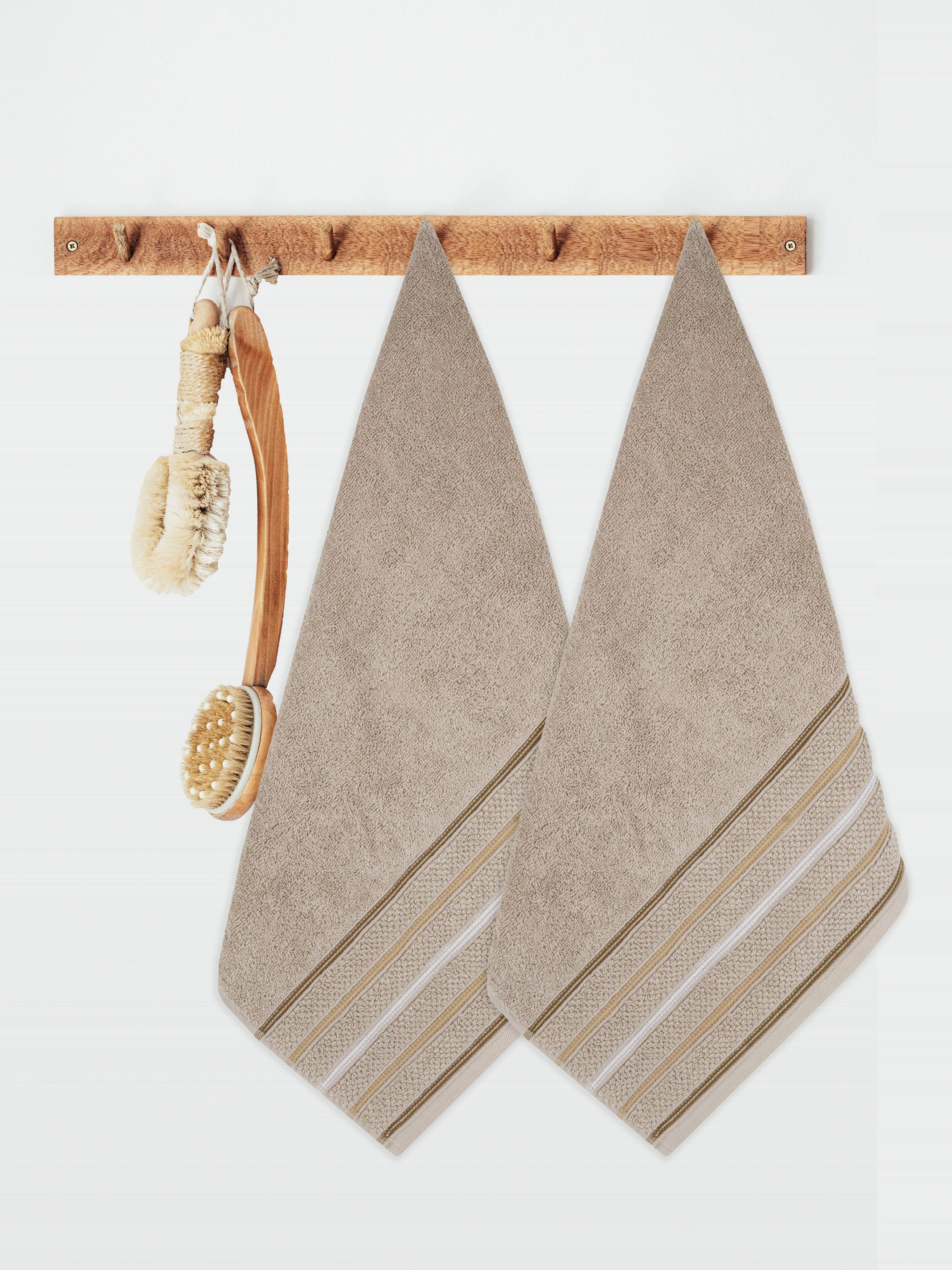 Home affaire Handtuch Set Safien mit Streifenbordüre, Frottier, (Set, 2-tlg), Handtuch oder Badetuch Set, Premium 550gr/m², Bio-Baumwolle