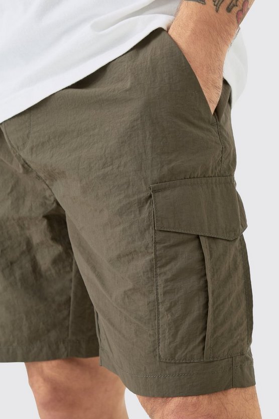 Slim-Fit Cargo-Shorts mit elastischem Bund