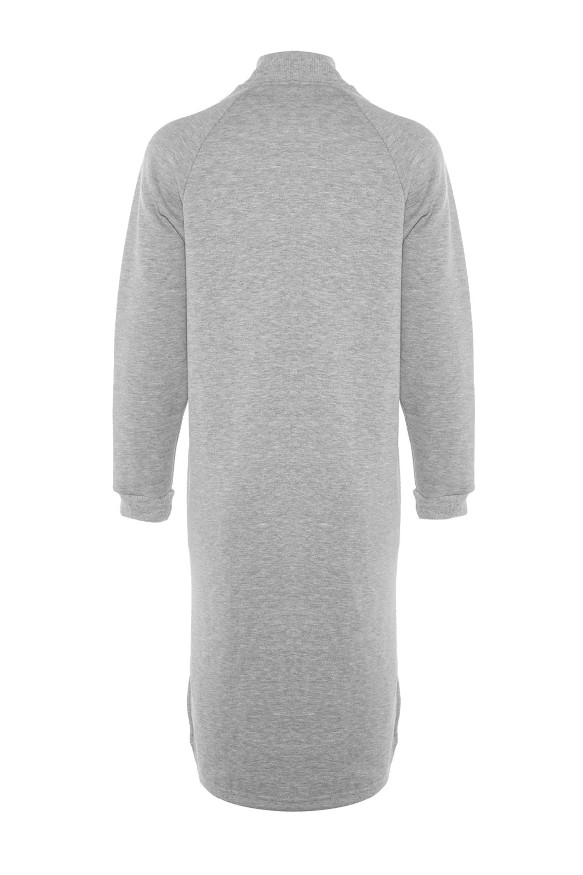 Trendyol Collection  Grau meliertes blaues Midi-Strickkleid mit Schal TWOAW23EL00713