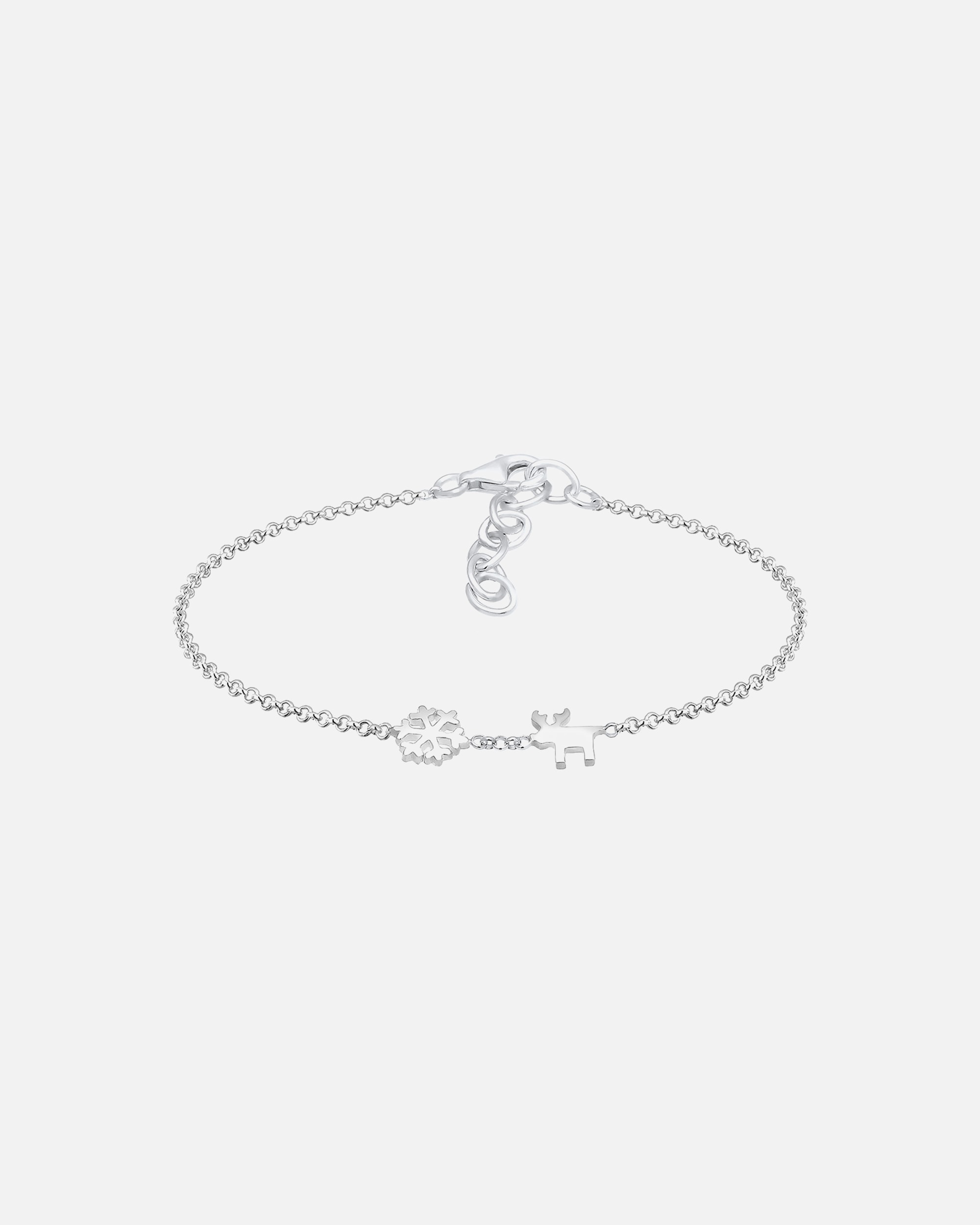 Colgante de reno y copo de nieve para mujer de Elli en plata de ley 925.