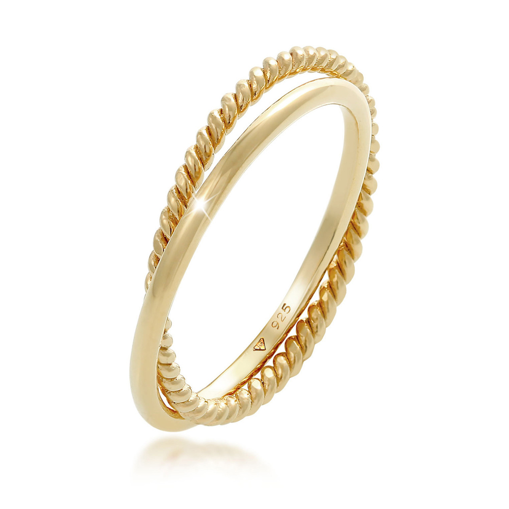 Elli Elli Bague Femmes Enroulement Classique Filigrane Torsadé Tendance en Argent Ster Bague