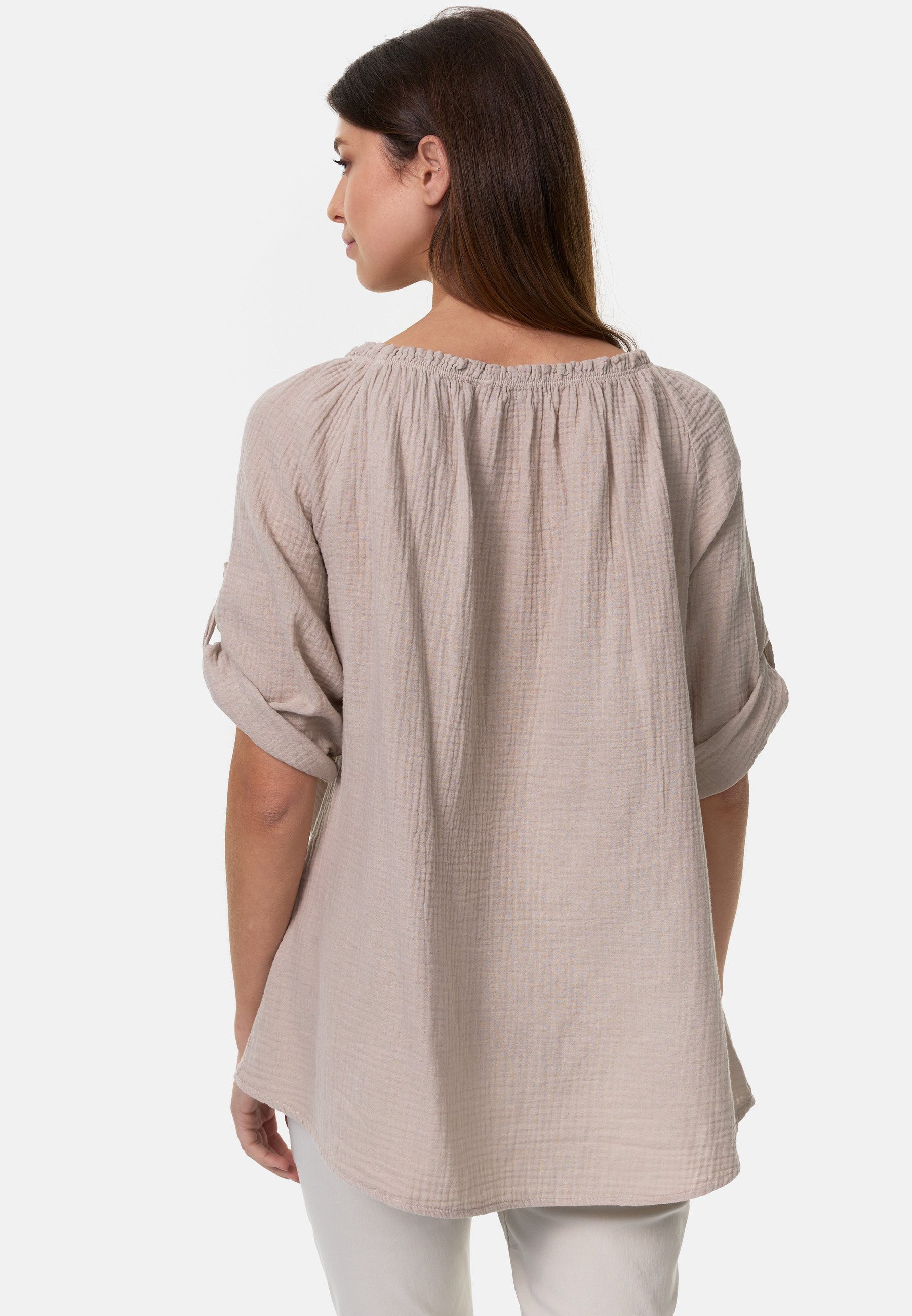 PM SELECTED Carmenbluse PM-09 (Verspielte Damen Musselin Carmen Bluse)