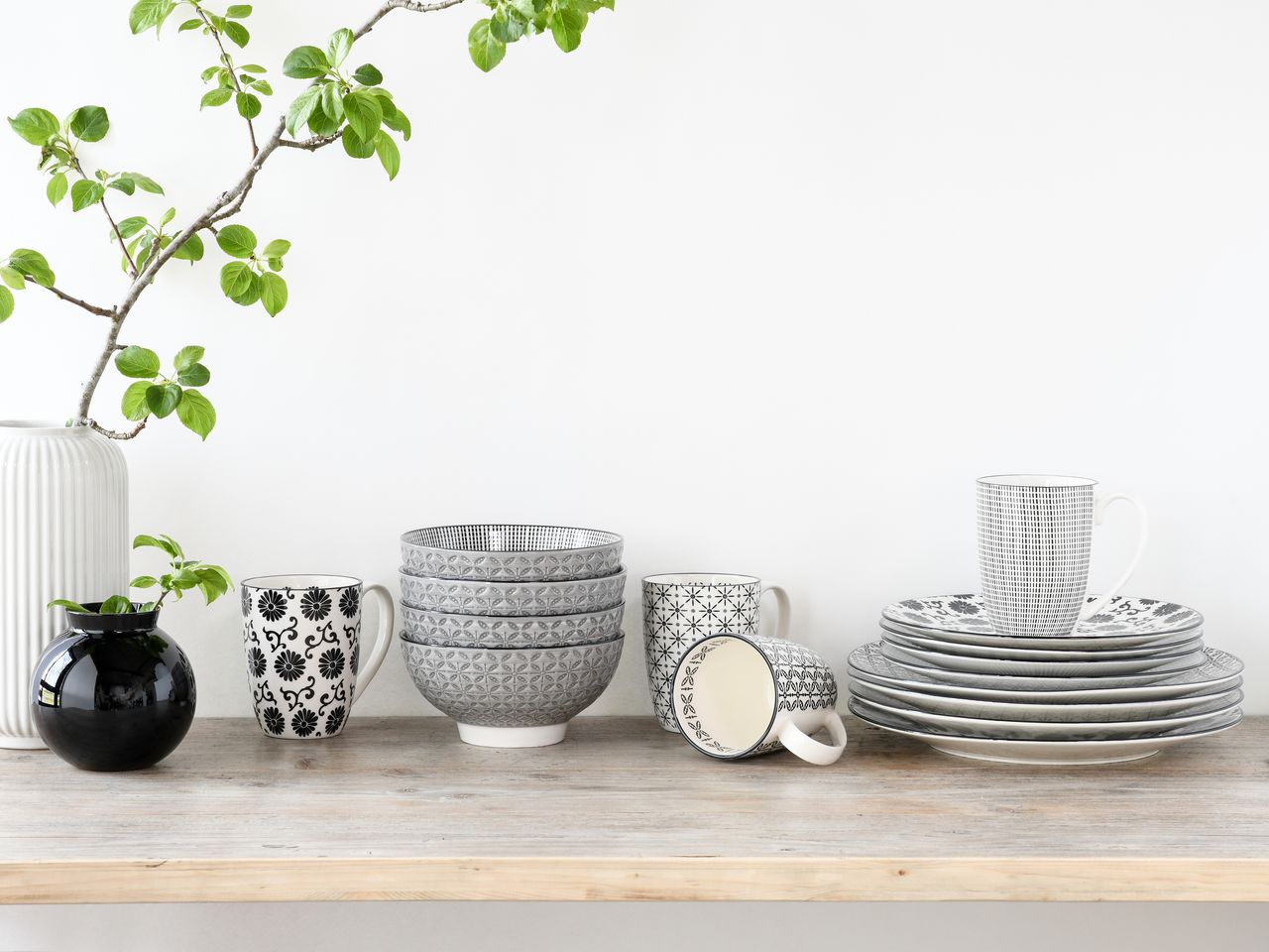 CreaTable New Style black Kombiservice 16-tlg