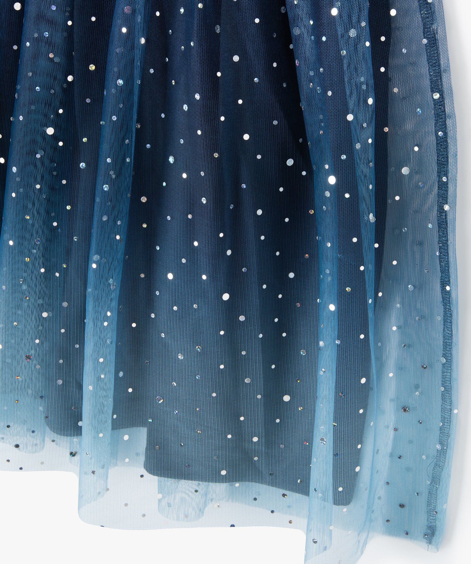 Robe fille en tulle et coton - La Reine des Neiges marine | GEMO