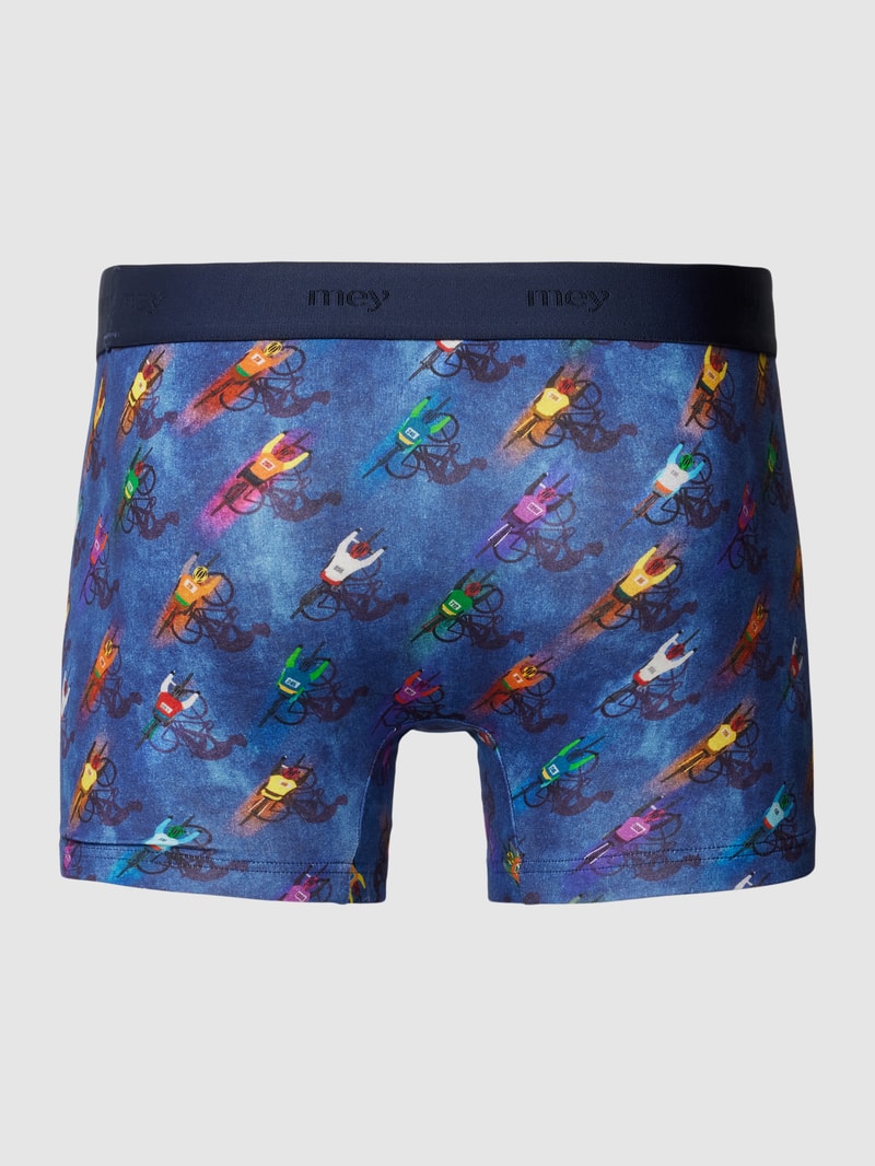 Trunks mit Allover-Motiv-Print Modell 'RACING BIKE' in blau