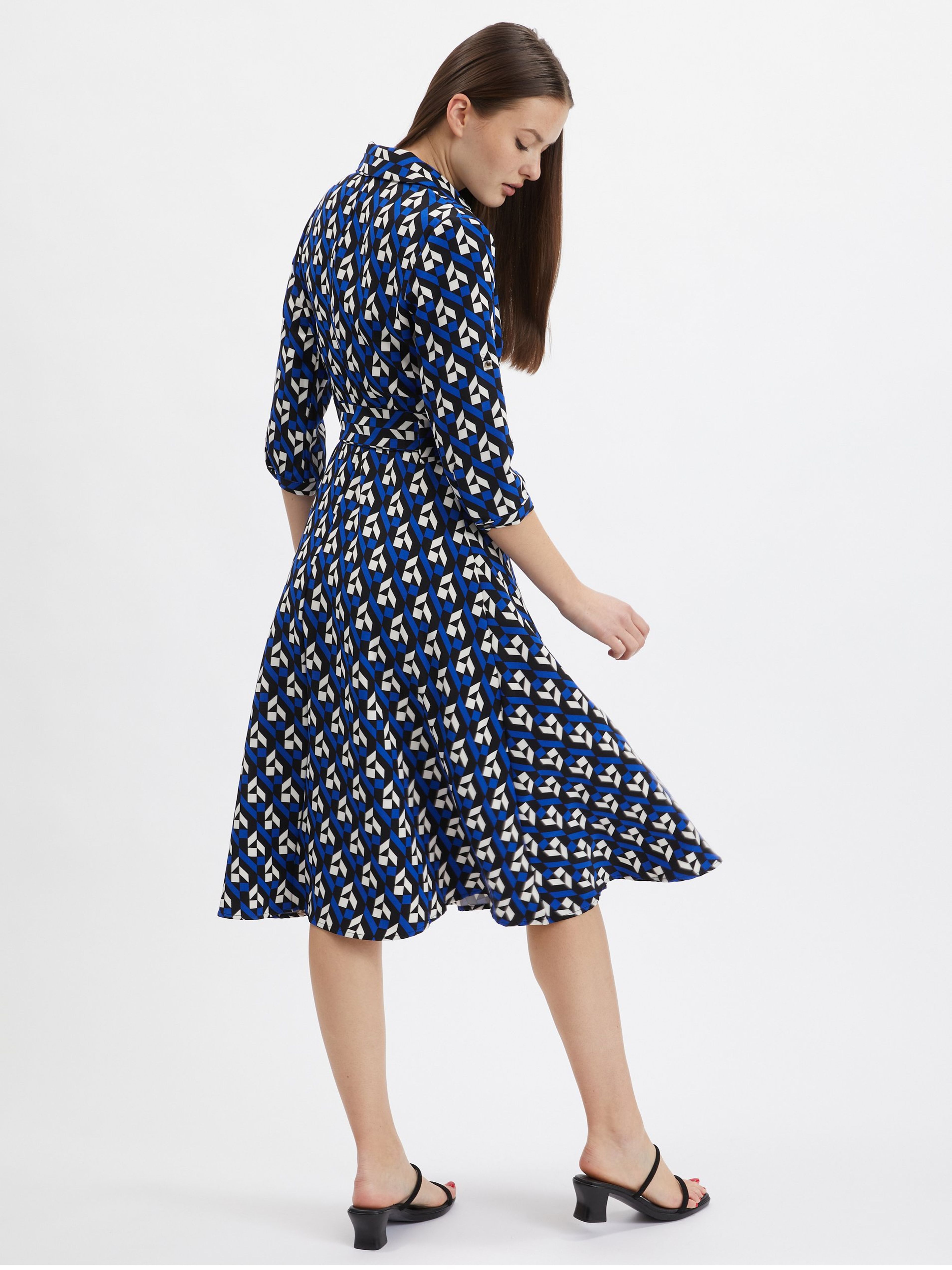 Schwarz-blau gemustertes Damenkleid ORSAY