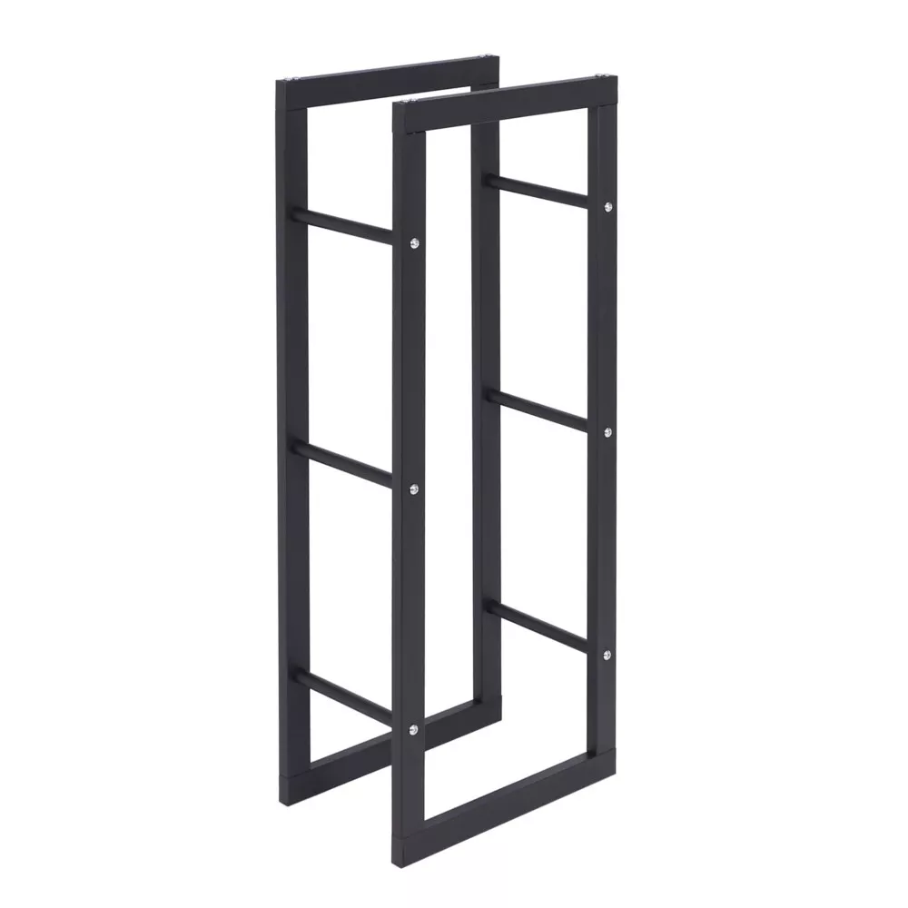 Never Outdoor modernes Kaminholzregal schwarz