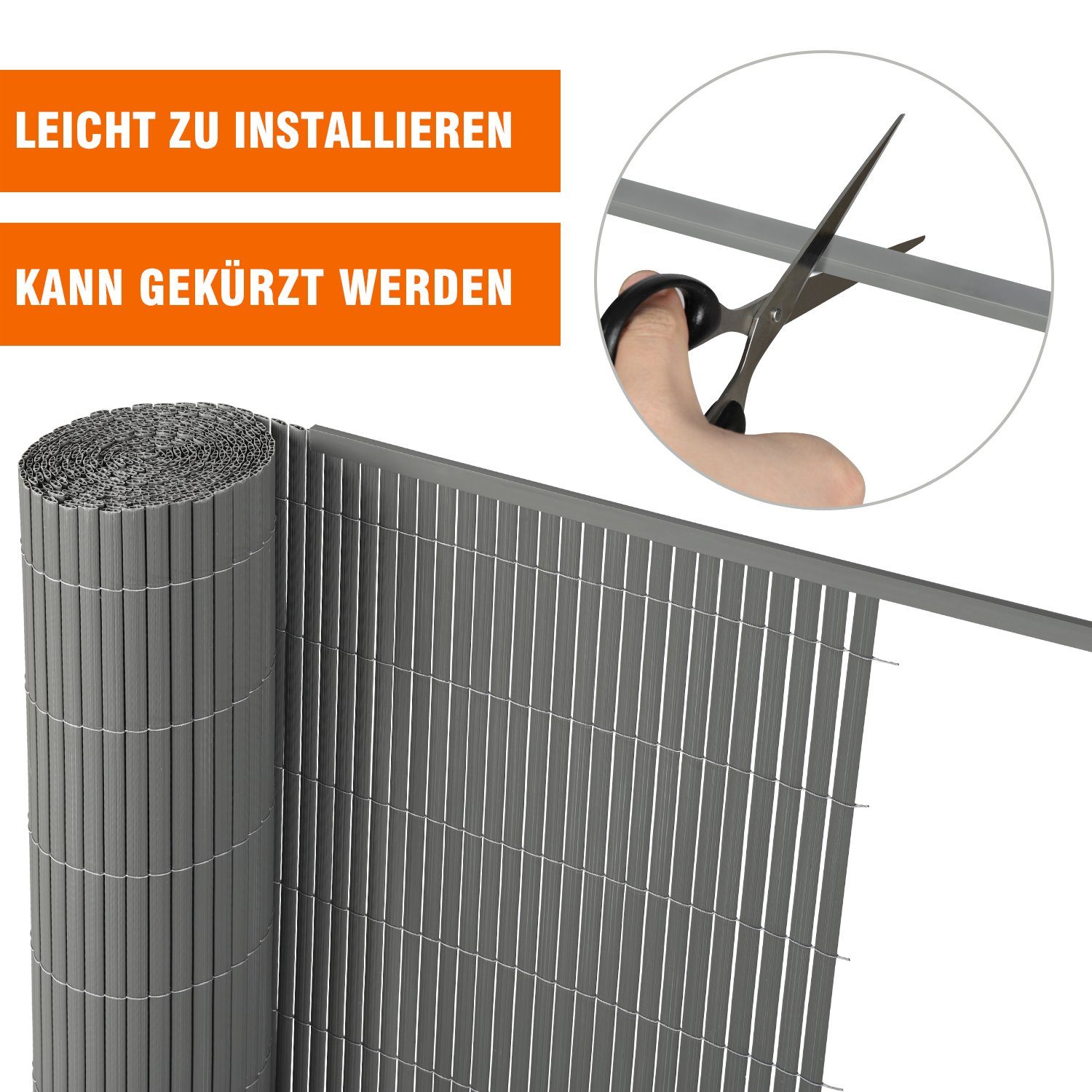 Sekey Balkonsichtschutz PVC Abschlussleiste Abdeckprofil für Sichtschutzmatten, 5 x 1 m Länge Sichere Befestigung und Kantenverstärkung der PVC Sichtschutzmatte