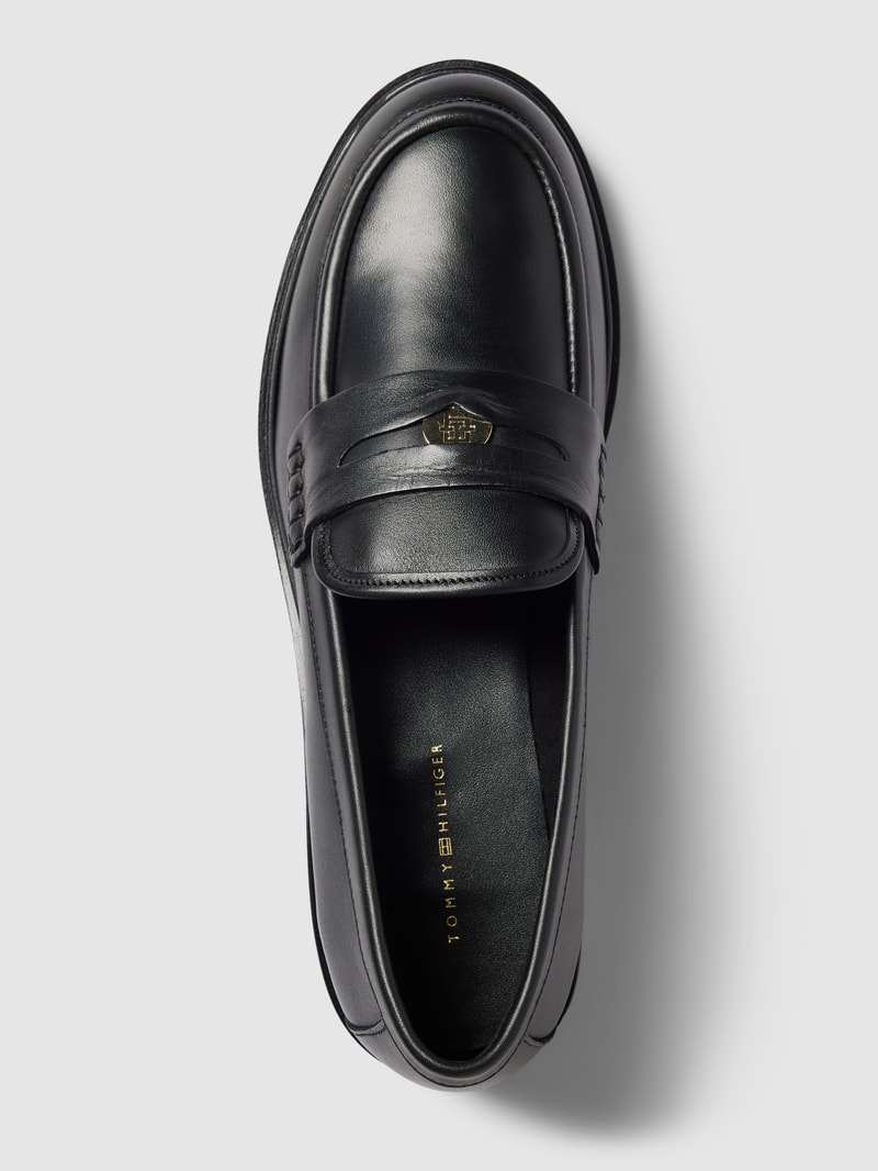 Penny-Loafer aus echtem Leder Modell 'ICONIC' in schwarz