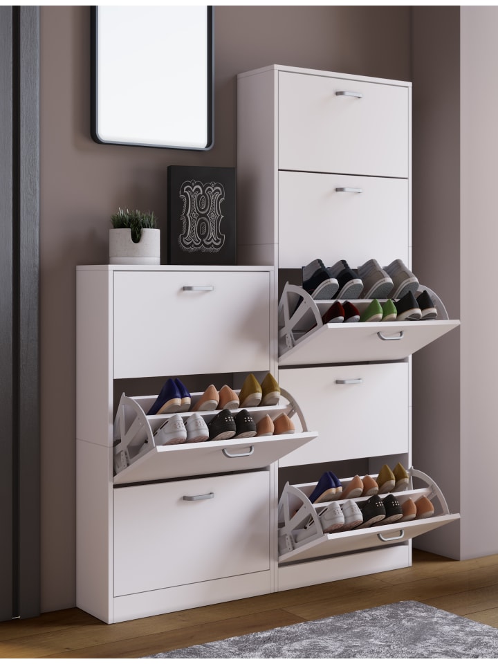 VCM  Holz Regal Schuhschrank Schuhkipper Serie Sipos L in Weiß günstig kaufen onesize