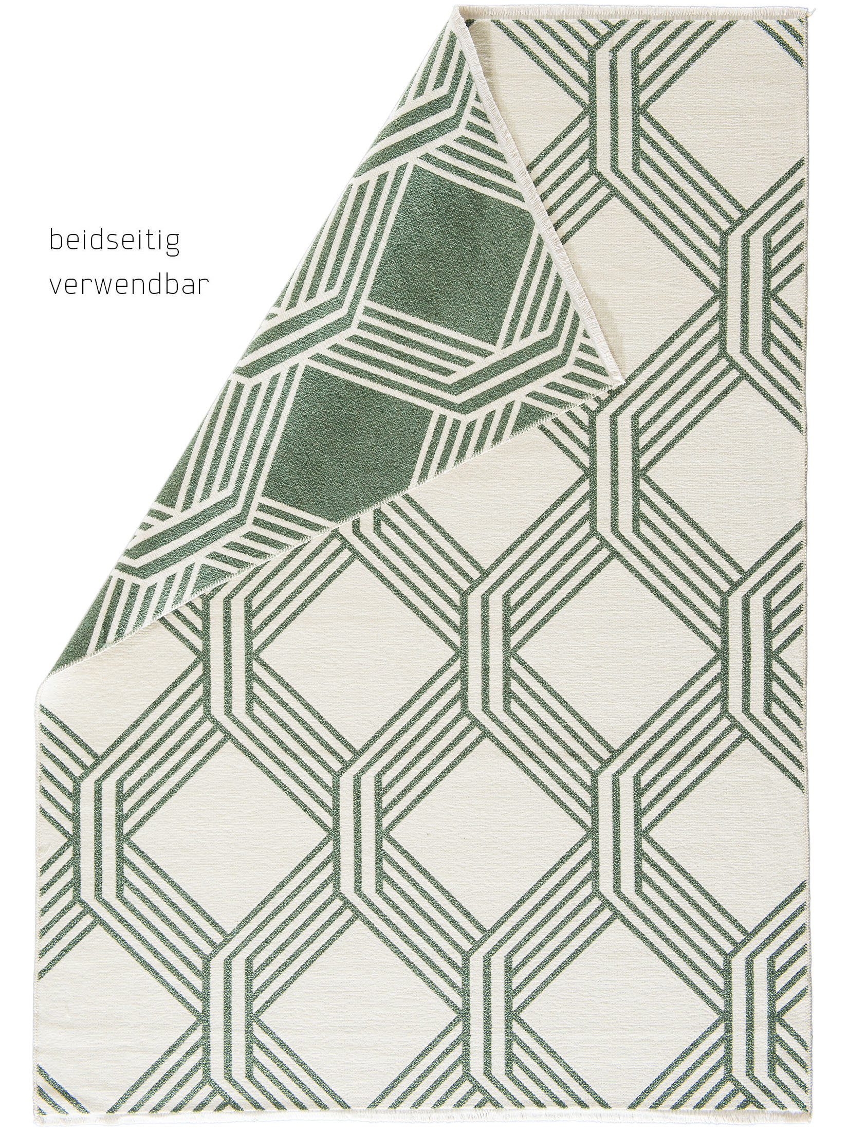 Vara Moderner Teppich, Creme/Grün