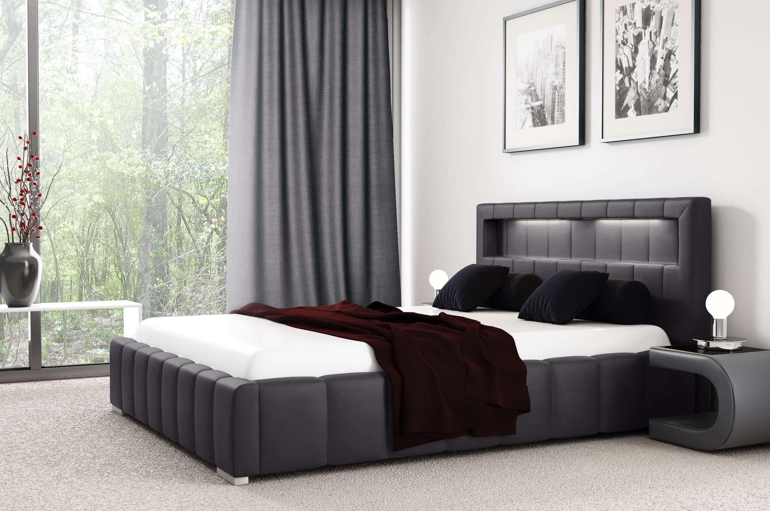 Stylefy Polsterbett Jonas (Schlafzimmerbett, Bett), 120/140/160/180/200x200 cm, wahlweise mit Bettkasten, mit Lattenrost