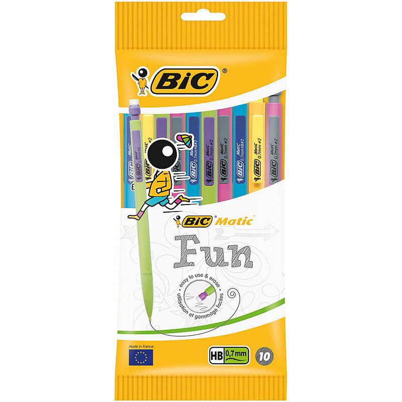 BIC Trykkblyant 10 mix farger