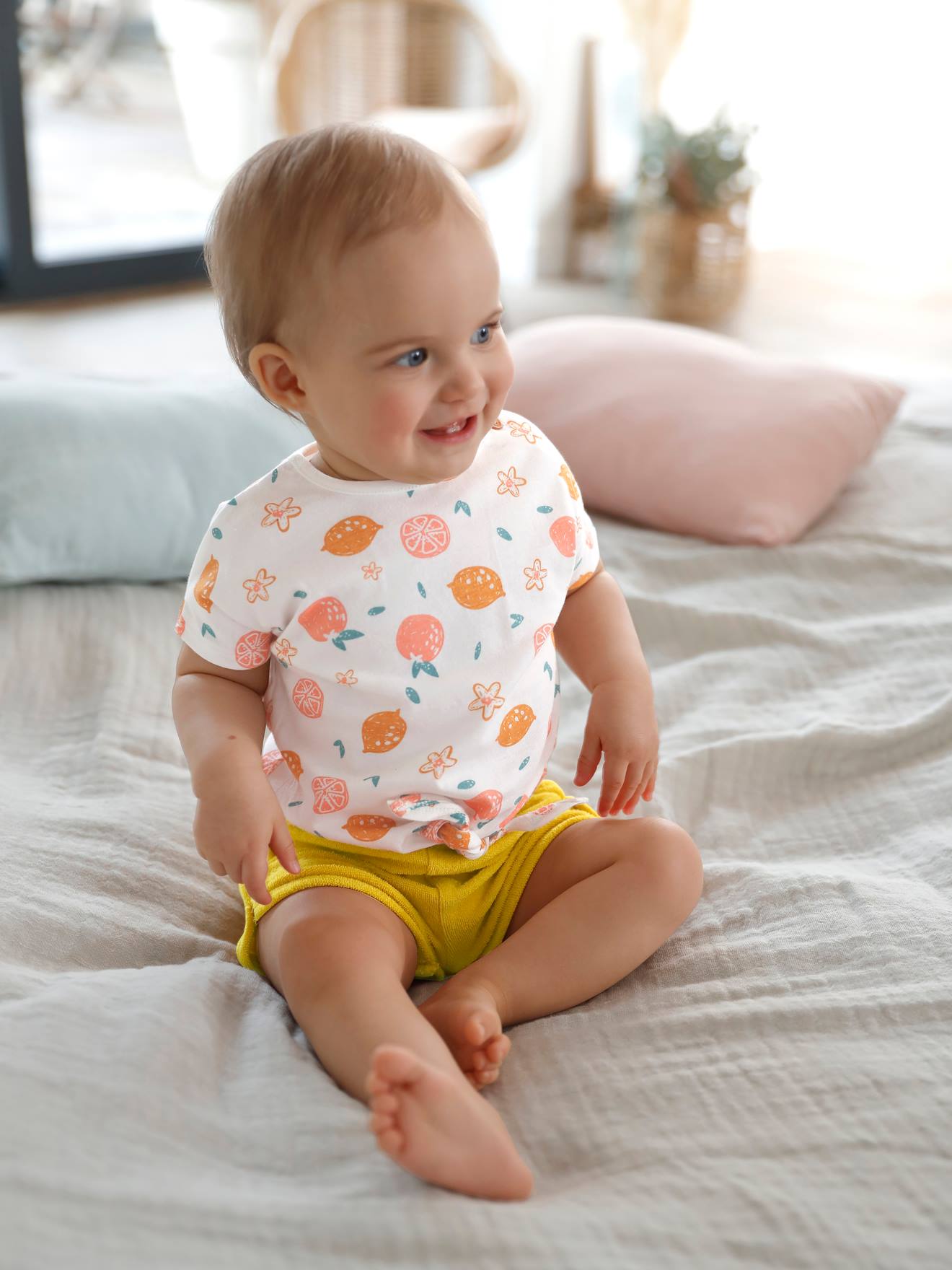 Lot de 4 shorts en éponge bébé lot jaune épicé